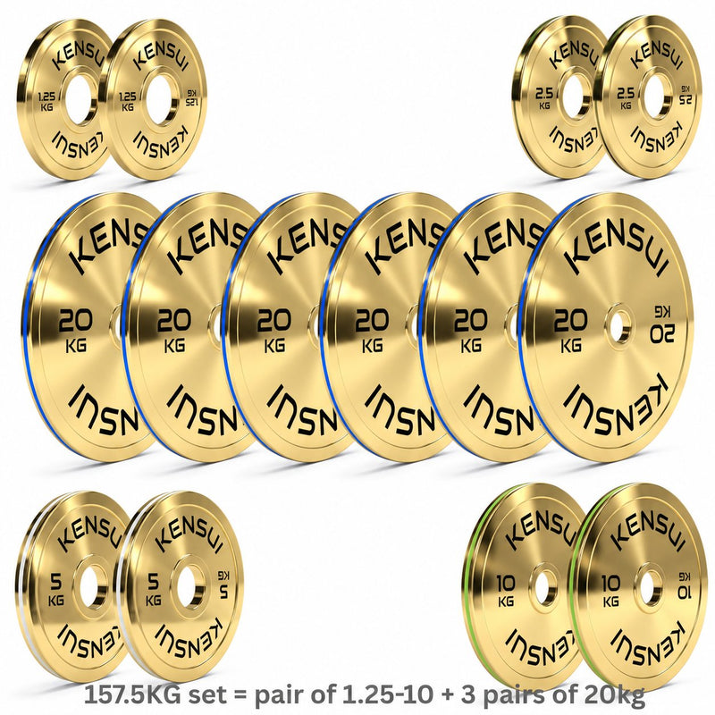Kensui 157.5 kg calibrated gold plate set