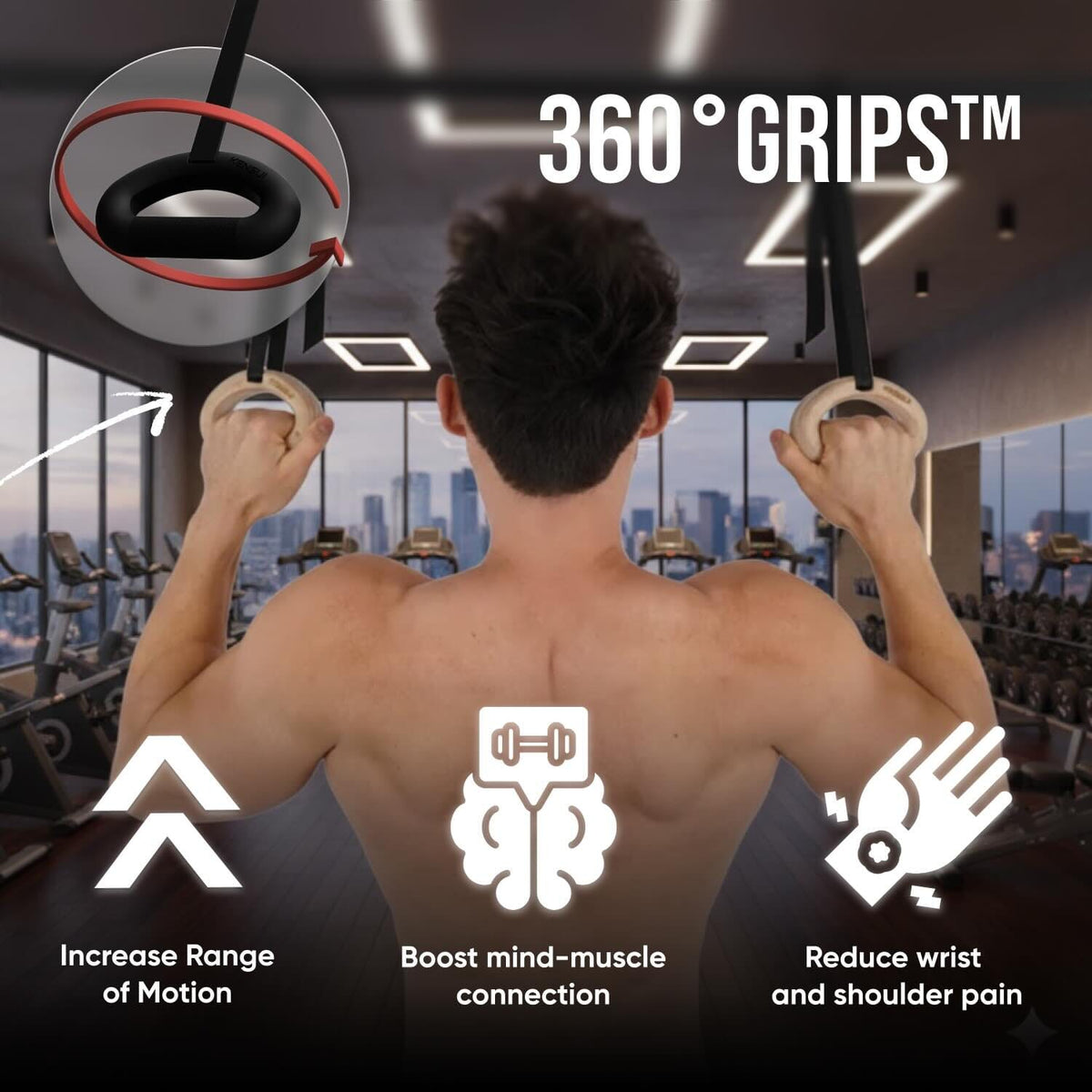 360°GRIPS™ Rotating Pull-Up Handles | Wood or Nylon– Kensui
