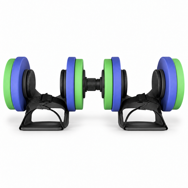 Two EZ-BOOT MAX units joined by the updated connector with a ribbed center grip; O-ring inserts are seated inside the sockets.