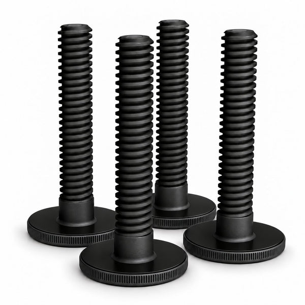 AdaptaBELL Extension PRO four-pack in black PA6GF30 with thin black rubber pads