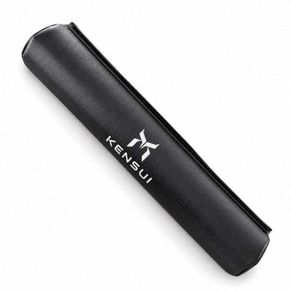 Black Kensui PU leather barbell pad on a white background