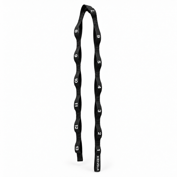 Kensui black numbered daisy chain folded upright on a white background
