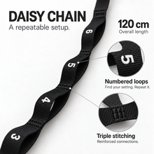 Bild in der Galerieansicht laden, Daisy chain specifications: 120 cm overall length, numbered loops and triple stitching