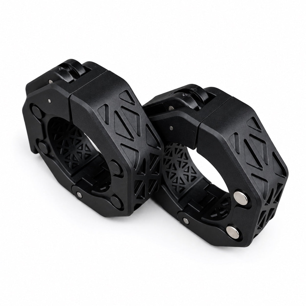 Pair of Kensui Olympic collars showing the lattice sidewalls and inner grip