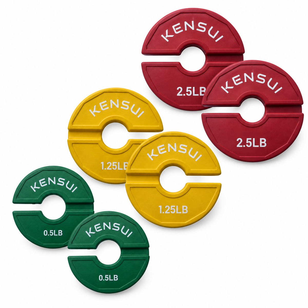 Kensui add-on change plate set, two each of 0.5 lb, 1.25 lb and 2.5 lb plates
