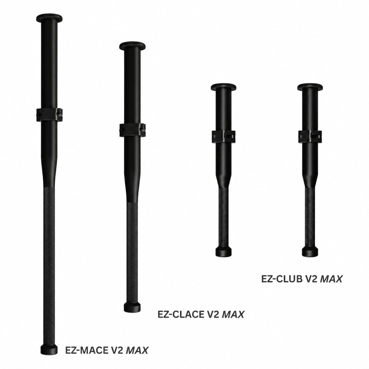 Kensui Barbarian Bundle MAX: black steel EZ-MACE, EZ-CLACE and pair of EZ-CLUBS, without weight plates