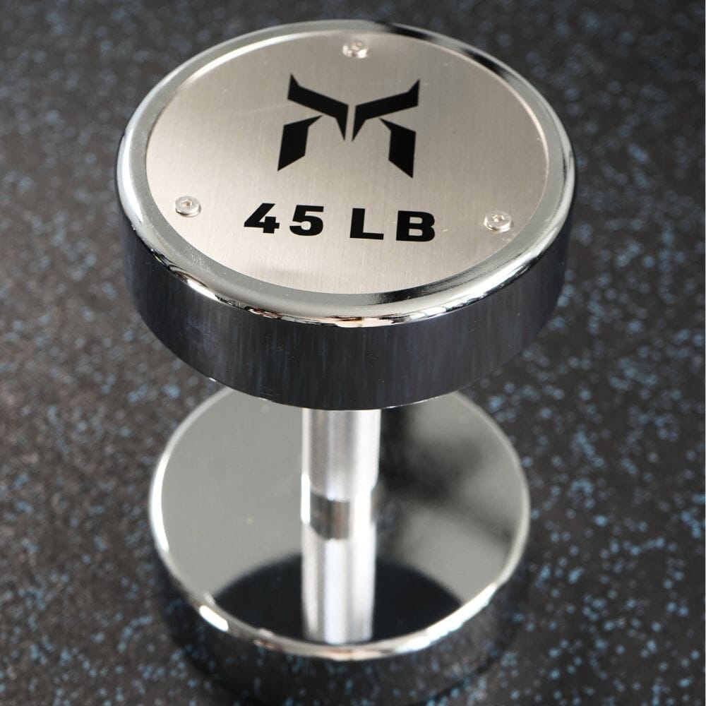 Calibrated Chrome Dumbbells (KG) | 2.5-50 kg Sets with Rack– Kensui
