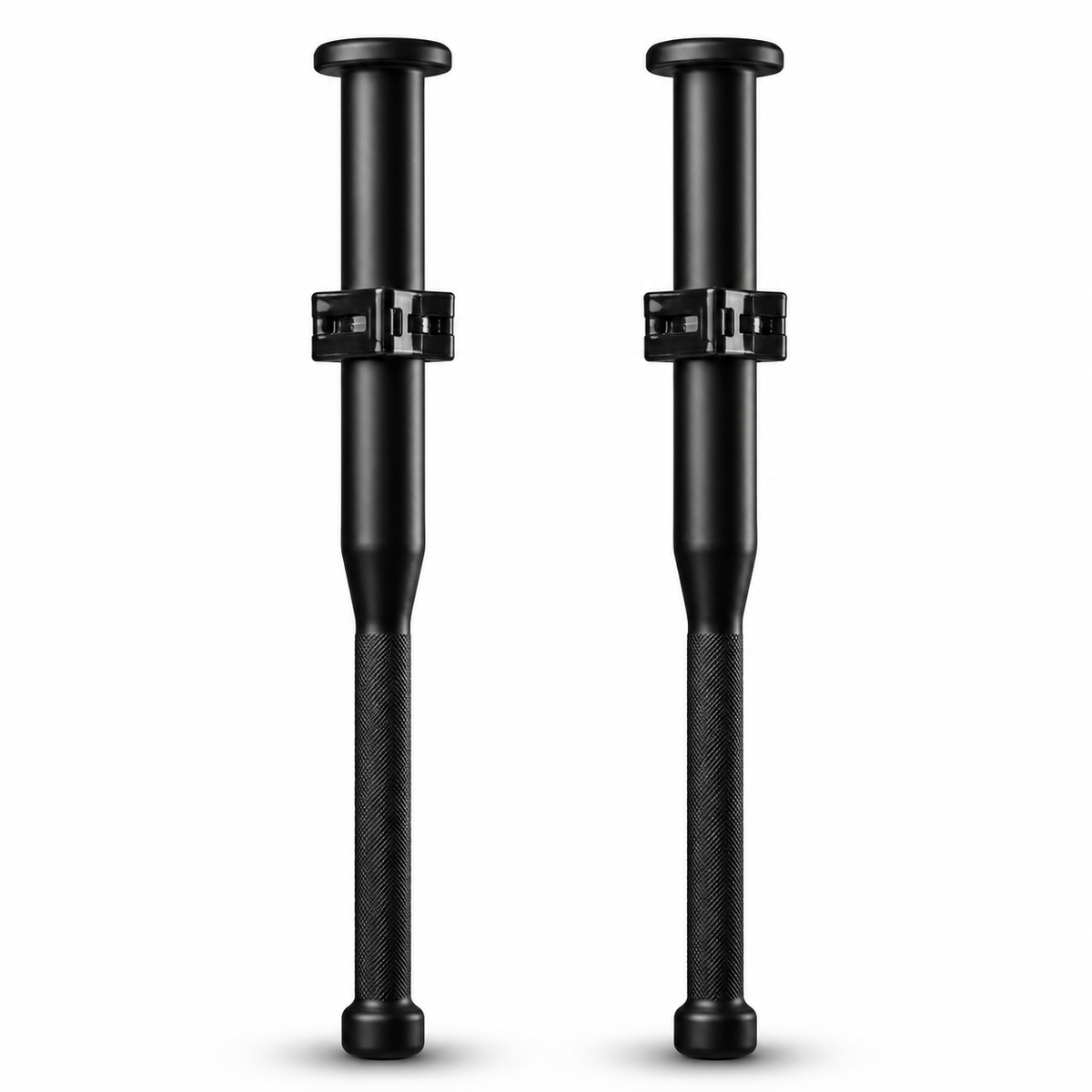 EZ-CLUB Max pair of black steel clubs with knurled handles