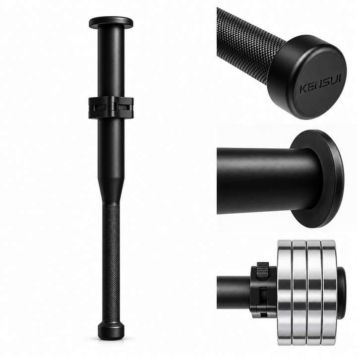 EZ-CLUB Max single black steel club with chrome plates and rubber lining details