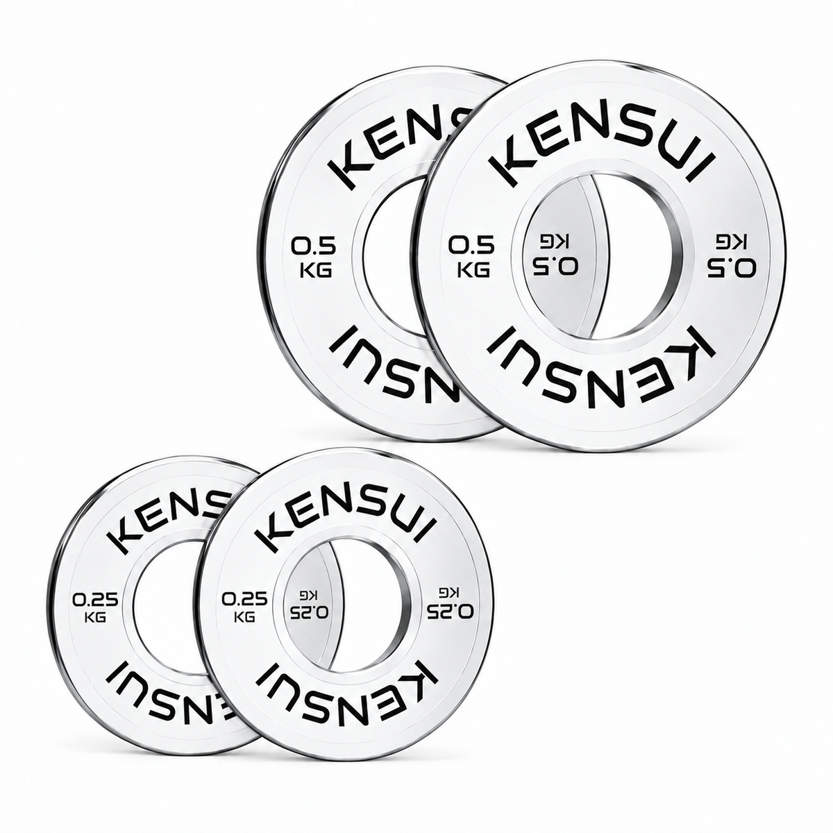 Kensui glossy chrome microloading plates – 0.25 kg and 0.5 kg pairs