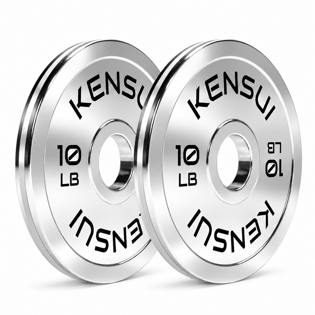 Pair of Kensui 10 lb calibrated chrome weight plates