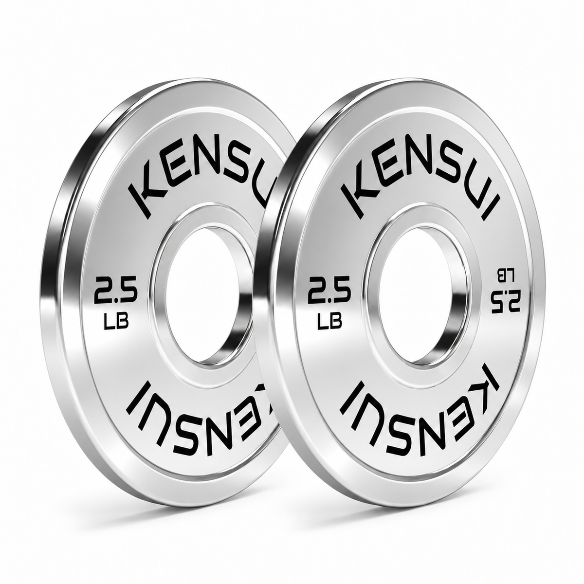 Pair of Kensui 2.5 lb calibrated chrome weight plates