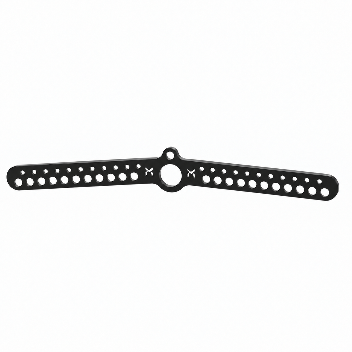 Kensui Landmine Carabiner Attachment, long 72 cm powder-coated steel bar, front and side view
