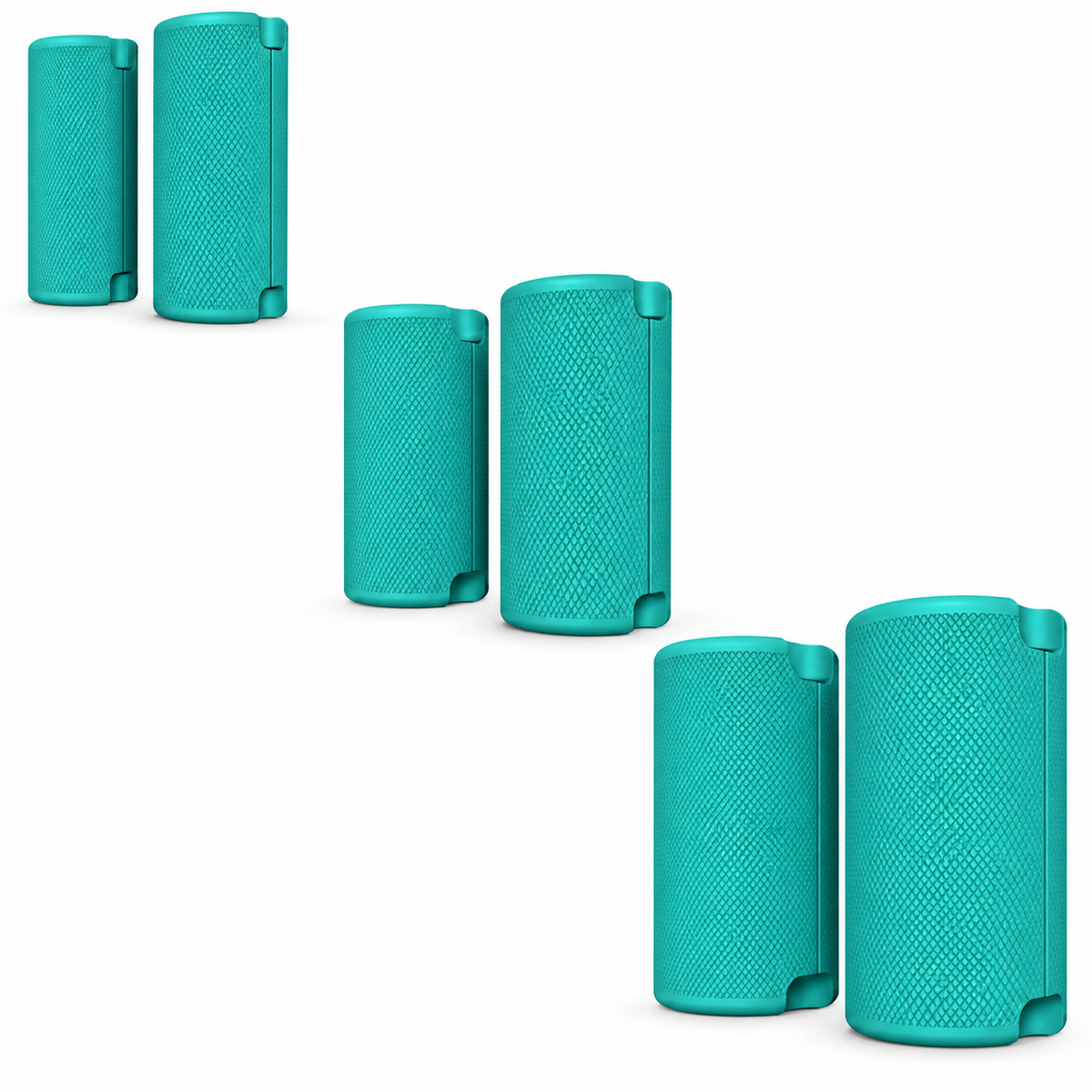 Popeyes teal bundle, three pairs of PA6-GF30 grips with two joined halves