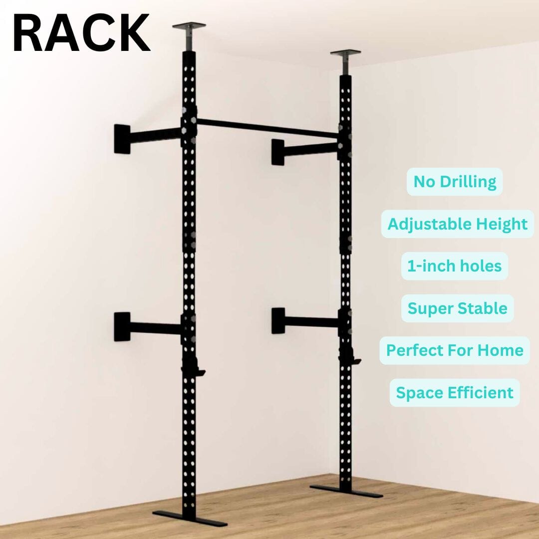 HANGRY & ANGRY タンクトップ Torii™ No-Drill Pull-Up Bar Power Rack | Fits 7ft–10ft Ceilings