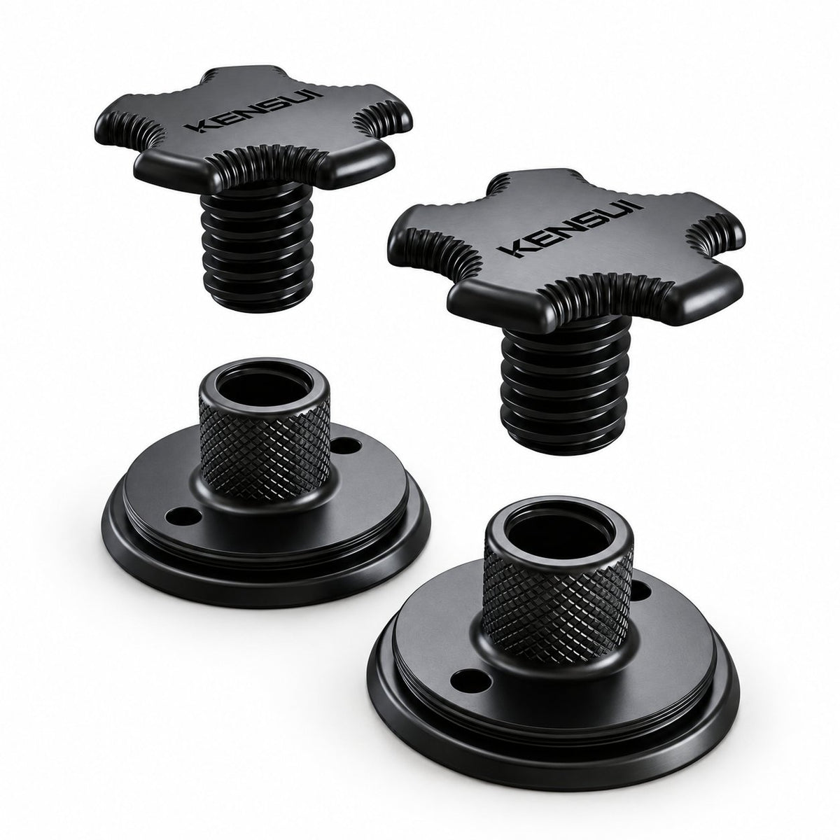 Kensui EZ-VEST XT Sleeves MAX 1 inch / 28 mm pair, with ribbed grip knobs and knurled mounting bases.