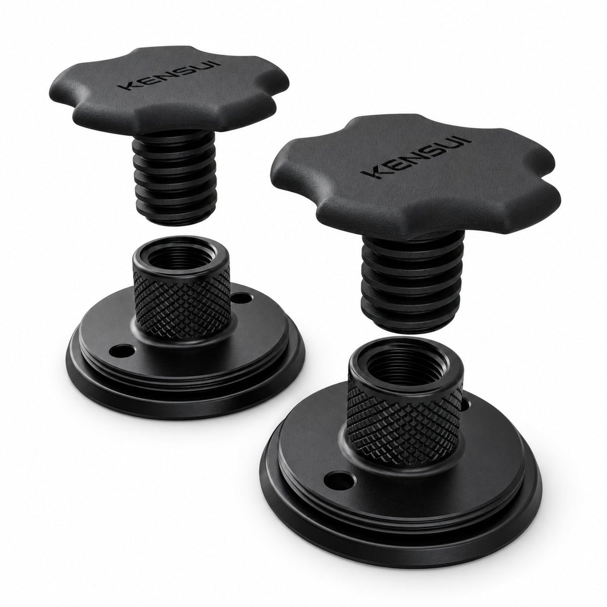 Kensui EZ-VEST XT Sleeves PRO/LITE 1 inch / 28 mm pair, with smooth grip knobs and knurled mounting bases.
