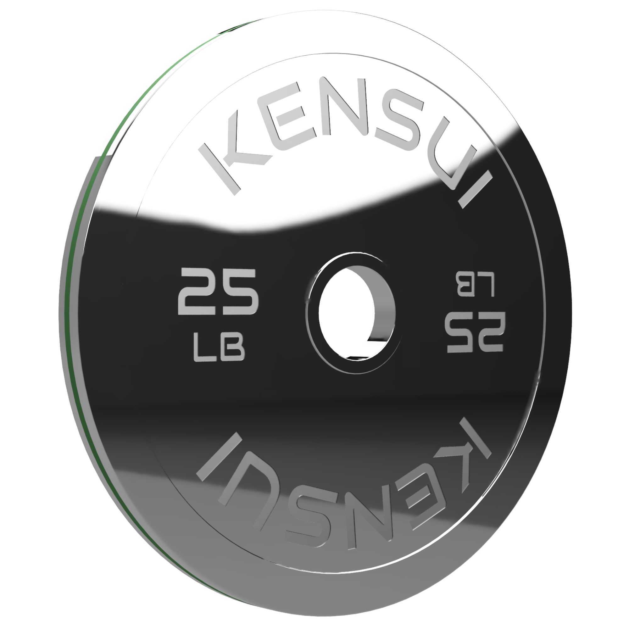 Chrome plate with color-coded rubber ring on the outer rim