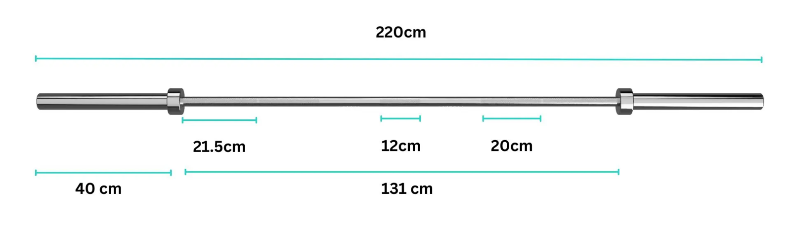 Osaka Barbell dimensions diagram