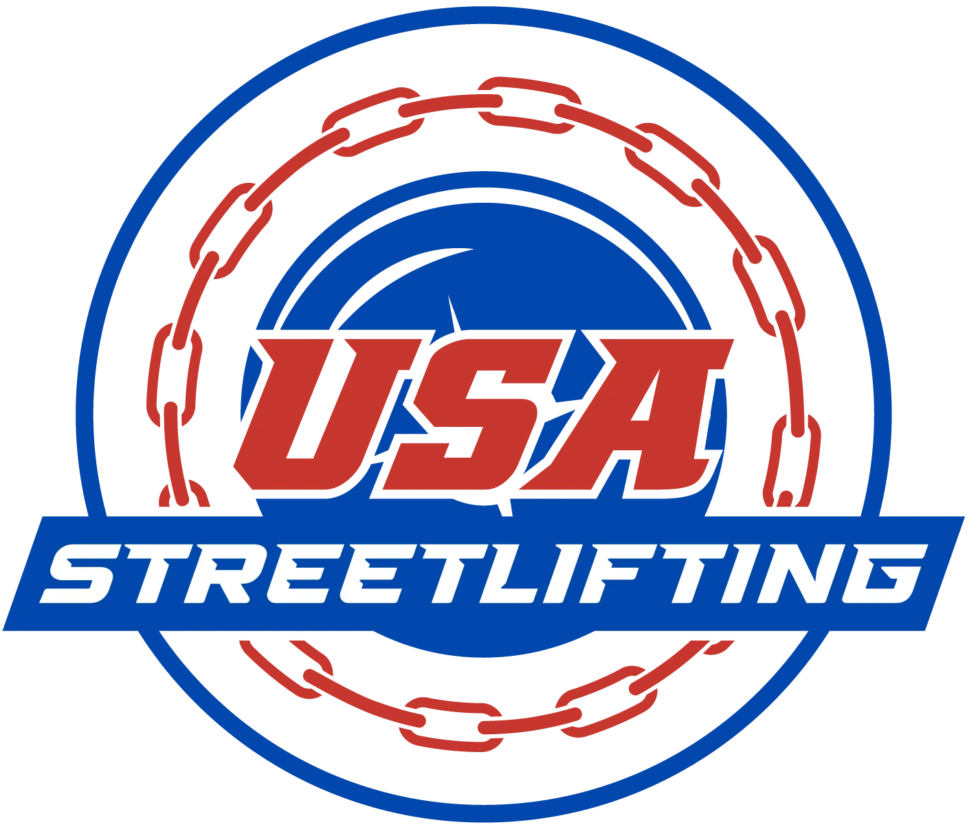 Logo for USA Streetlifting featuring chains and bold text.